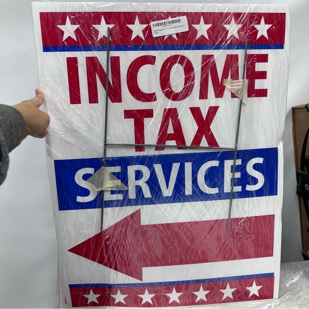 NWT Income Tax Services double sided yard Signs w/stake set of 3 made in USA